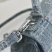 Balenciaga Hourglass Denim Handbag Silver B Logo 23x10x24cm #A64967