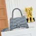 Balenciaga Hourglass Denim Handbag Silver B Logo 23x10x24cm #A64967