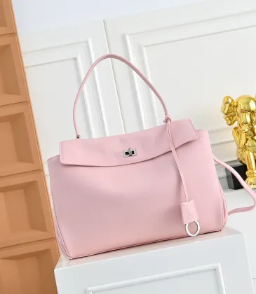 Balenciaga Rodeo Pink Leather Top Handle Bag 35x23x11cm #A64964