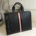 Bally Black Leather Briefcase With Iconic Stripe For Sophisticated Business Style #A51672