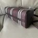 Burberry Check Canvas Bowling Bag with Leather Trim 33.5×12.5×17cm #A65001