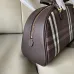 Burberry Check Canvas Bowling Bag with Leather Trim 33.5×12.5×17cm #A65001