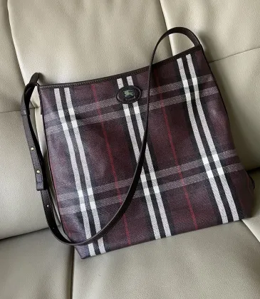 Burberry Check Canvas Shoulder Bag with EKD Logo 28.5×11.5×31cm #A65002