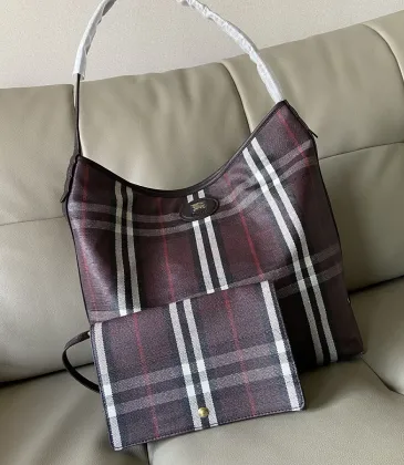 Burberry Check Cotton Canvas Hobo Tote Bag 35.5×15×38cm #A65000