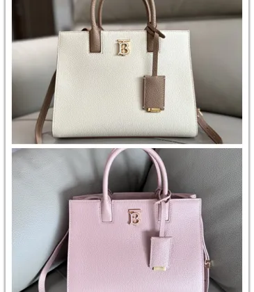 Burberry Handbag Two Tone Leather &amp Gold “TB” Logo Epitomizing Sophisticated Elegance size:27×11×20cm #A54200