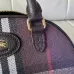 Burberry Mini Check Canvas Bowling Top Handle Bag 19.5×9×12cm #A65007