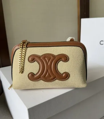 CELINE CLUTCH ON CHAIN CUIR TRIOMPHE IN TEXTILE AND CALFSKIN #A49271 CELINE CLUTCH ON CHAIN CUIR TRIOMPHE IN TEXTILE AND CALFSKIN #A49271