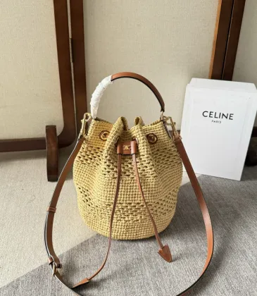 CLARA CELINE CLASSIC PANIER IN RAFFIA AND CALFSKIN #A49281 CLARA CELINE CLASSIC PANIER IN RAFFIA AND CALFSKIN #A49281