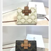 Celine Leather Wallet with Triomphe Closure #A46200 Celine Leather Wallet with Triomphe Closure #A46200