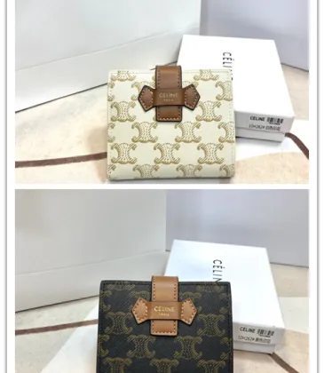 Celine Leather Wallet with Triomphe Closure #A46200 Celine Leather Wallet with Triomphe Closure #A46200