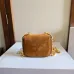 Celine Women's Mini Crossbody Bag - Tan Suede Leather, Gold-Tone Triomphe Logo Chain Strap, Luxury Compact Shoulder Bag for Fashion Enthusiasts #A56846