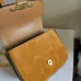 Celine Women's Mini Crossbody Bag - Tan Suede Leather, Gold-Tone Triomphe Logo Chain Strap, Luxury Compact Shoulder Bag for Fashion Enthusiasts #A56846