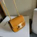 Celine Women's Mini Crossbody Bag - Tan Suede Leather, Gold-Tone Triomphe Logo Chain Strap, Luxury Compact Shoulder Bag for Fashion Enthusiasts #A56846
