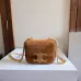 Celine Women's Mini Crossbody Bag - Tan Suede Leather, Gold-Tone Triomphe Logo Chain Strap, Luxury Compact Shoulder Bag for Fashion Enthusiasts #A56846