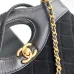 Chanel Black Quilted Suede And Leather Handbag With Chain Strap For Timeless Elegance #A49784