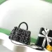 Chanel AS2215 Mini Coco Sequin Tweed Top Handle Bag Gold CC Chain Crossbody Handbag #A65963