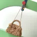 Chanel AS4416 Raffia Tassel Mini Top Handle Bag Gold CC Chain Crossbody Handbag #A65962