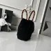 Chanel AS6022 Suede Bucket Bag with Tortoise Handle 18x24x12cm #A64996