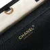 Chanel AS6288 26S Two Tone Barrel Bag Caviar &amp; Shearling Gold CC Top Handle Handbag #A65957