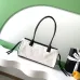 Chanel AS6288 26S Two Tone Barrel Bag Caviar &amp; Shearling Gold CC Top Handle Handbag #A65957