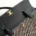 Chanel AS6289 26S Tweed Barrel Bag Vintage Gold CC Top Handle Leather Trim Handbag #A65960