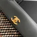 Chanel AS6289 26S Tweed Barrel Bag Vintage Gold CC Top Handle Leather Trim Handbag #A65960