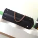 Chanel Black Felt Tote Quilted  Soft Textured  Calfskin Handle Metallic Chain #A60144