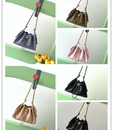 Chanel Hobo Shoulder Bag  Hippie Style Vintage Gold Coin Button Drawstring Bucket Bag #A59440