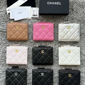 CHANEL Bi-fold Zip Wallet Card Holder #B69608