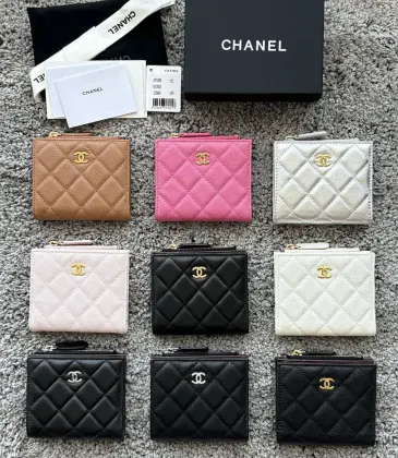 Ch*nl Bi-fold Zip Wallet Card Holder #B69608