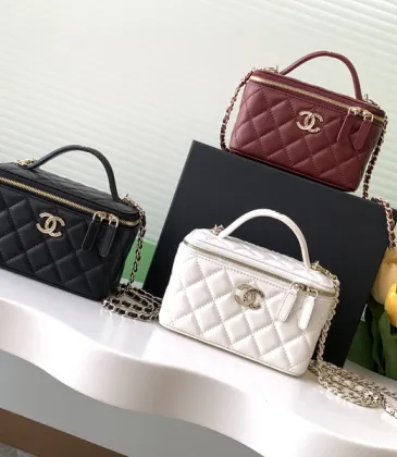 Luxury Quilted Leather Chanel Inspired Vanity Crossbody Handbags in Multiple Colors for Elegant Outfits #A50938