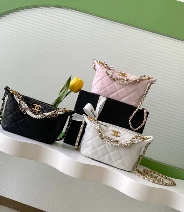 Chanel AS5898 Quilted Hobo Bag with Pearl Chain Strap Size 13-23.5-7.5 #A62897