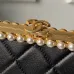 Chanel AS5912 Lambskin Pearl Trim Evening Bag 10×20×7cm #A64997