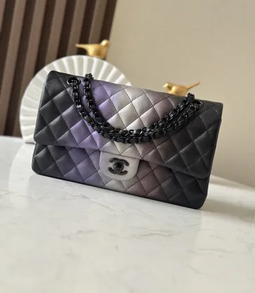 Chanel No.112 Iridescent Gradient Classic Flap Bag Gold CC Chain Quilted Leather Shoulder Bag #A65959