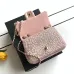 Chanel Pink Crystal Embellished Evening Bag 13x21x8cm #A64993
