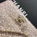 Chanel Pink Crystal Embellished Evening Bag 13x21x8cm #A64993