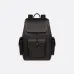 D-ior Black Leather Backpack With Minimalist Design And Functional Pockets For Timeless Utility#A50067