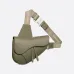 D-ior Saddle Belt Bag in Olive Green Leather With Signature Strap Design  size:27×20×5cm #A54111