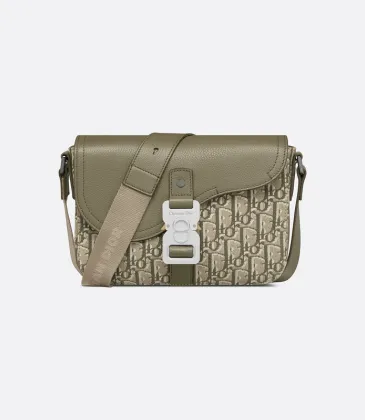 D-ior Olive Green Oblique Pattern Crossbody Bag With Signature Lock Design size:23×17×6cm #A54106