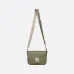 D-ior Olive Green Leather Crossbody Bag With Signature Lock And Adjustable Strap  size:23×17×6cm #A54107