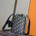 D-ior 93941 Original Version 2025 Winter Men's Bucket Bag - Black Grained Leather, Detachable Pouch (Size: 13.5x22x7cm) #A59474