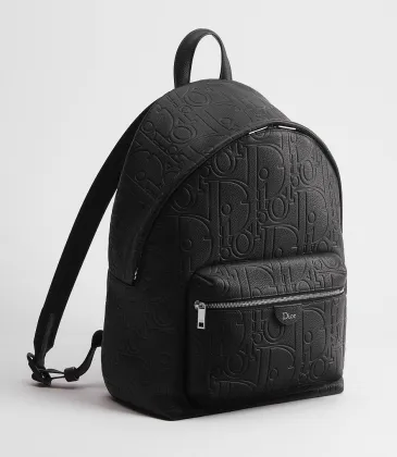 Dior 93968 Rider Oblique Embossed Leather Backpack CD Buckle Adjustable Strap Laptop Daypack #A65990