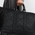 D-ior Black Quilted Leather Duffle Bag With Versatile Straps For Luxury Travel And Stylish Trips  #A50066