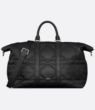 D-ior Black Quilted Leather Duffle Bag With Versatile Straps For Luxury Travel And Stylish Trips  #A50066