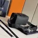Sleek Black D-ior Leather Crossbody Bag for Timeless Everyday Elegance  size:22×10×12cm #A54110