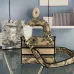 D-ior Lady D - Lite Bag With Floral Jacquard And Branded Strap size:17×15×7cm #A53705