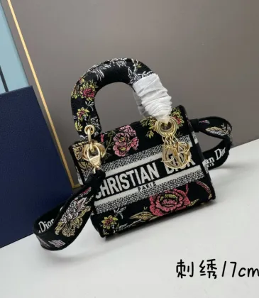 D-ior Mini Lady D - Lite Bag With Floral Embroidery And Branding size:17×15×7cm #A53706