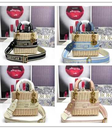 D-ior Wicker Handbags With Branded Straps In Varied Colorways size:24×20×11cm #A53707