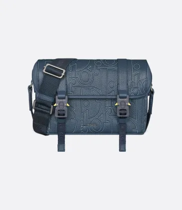 D-ior Hit The Road Leather Messenger Bag With Signature Monogram Embossing size:24×18×8cm #A53669