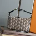Dior Jett Vintage Oblique Jacquard Shoulder Bag Gold CD Buckle Mini Underarm Handbag #A65968